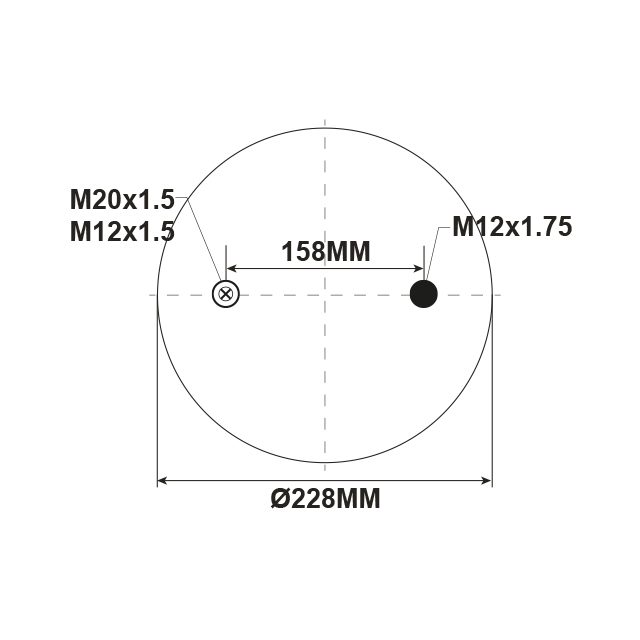 AIR SPRING ASSEMBLY (ASK024 ) METRIC CENTRAL MOUNT photo 2