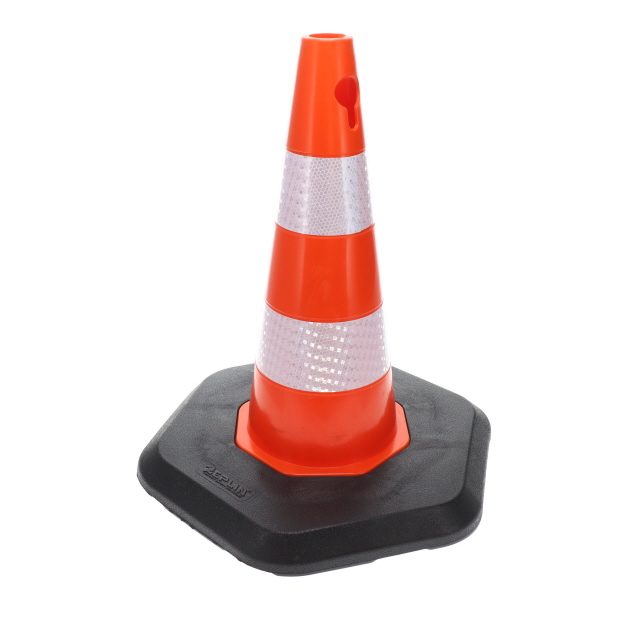 500MM ECOLIGHT TRAFFIC CONE - DOUBLE BAND - HEAVY BASE photo 2