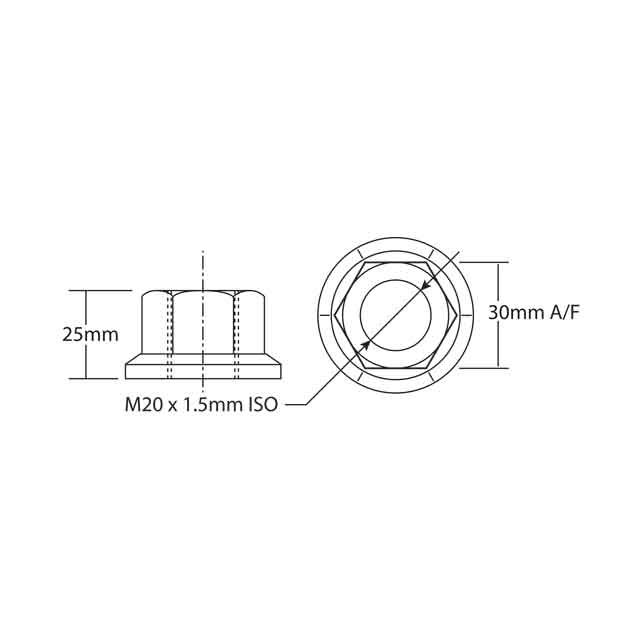 WHEEL NUT M20X1.5 RHT 30MM A/F photo 2