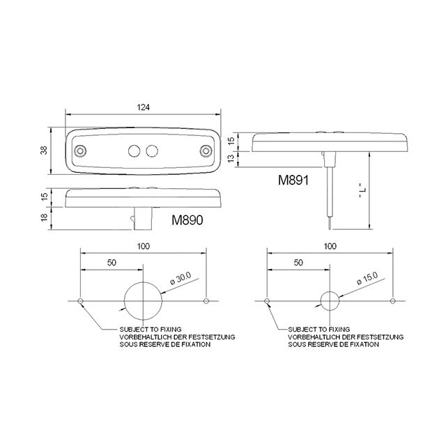 M890 LED Clear Marker Lamp with Superseal Connector photo 2