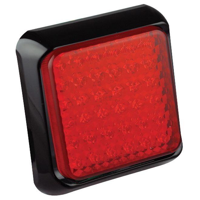 Square  Stop/Tail Lamp - Black Bracket