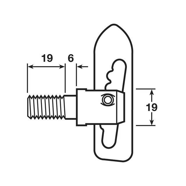 BOLT ON STAYFAST LATCH M12X1.75 X 25MM