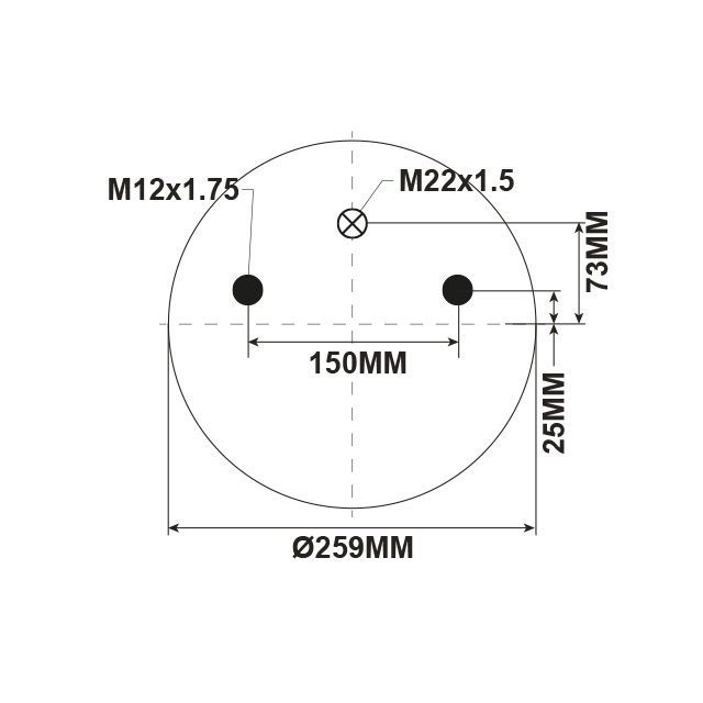 AIR SPRING ASSEMBLY (ASK006) DISCOS 10" TOP PLATE photo 2
