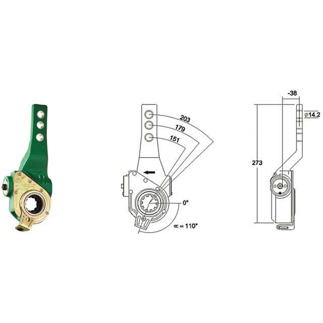 MEI AUTOMATIC SLACK ADJUSTER TRAILER STEER SAF R
