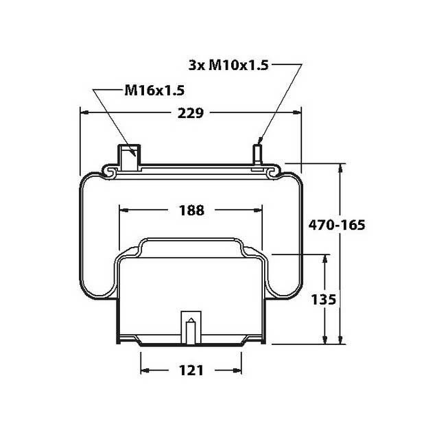AIR SPRING ASSEMBLY (ASK052) STEEL PISTON DAF