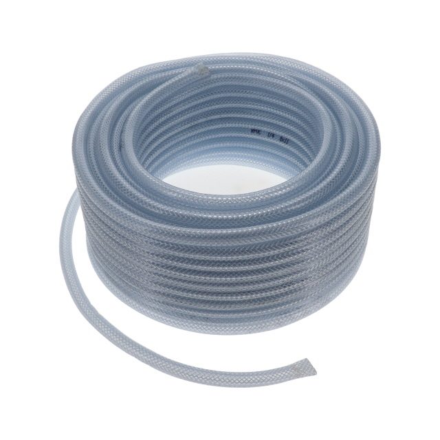 CLEAR BRAIDED PVC 6MM ID 11MM OD 30MTR 225PSI