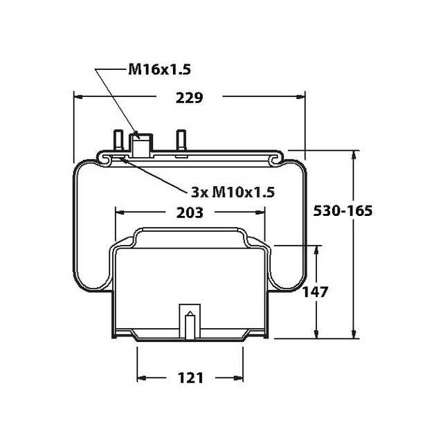 AIR SPRING ASSEMBLY (ASK052) STEEL PISTON DAF