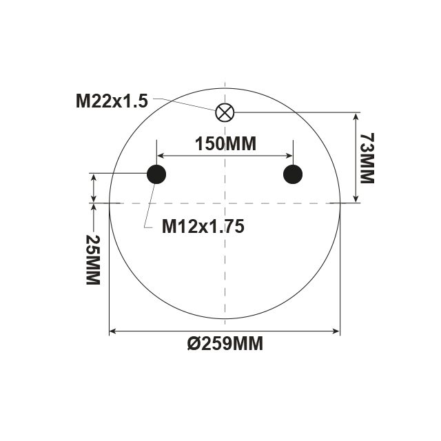 AIR SPRING ASSEMBLY 140MM HT SAF photo 2