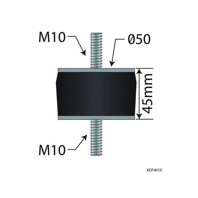 UNIVERSAL EXHAUST MOUNTING BUFFER M10