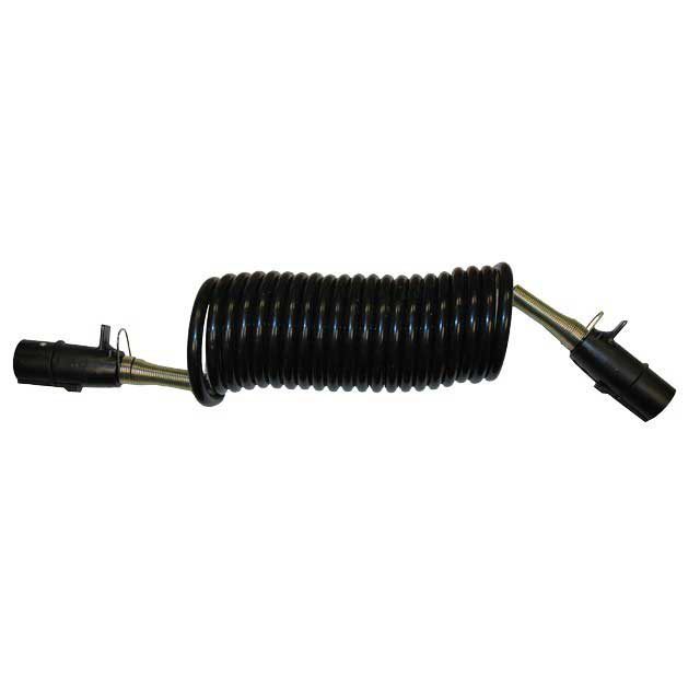 7 Core Black 'N' Type Electrical Coil with Plastic Plugs 4.5m