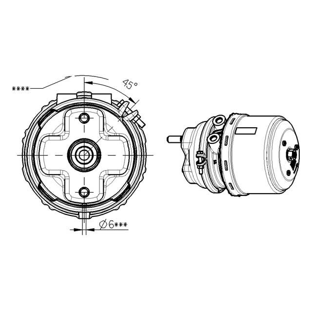 Disc Brake Chamber - T24/30 - Wabco Type - Volvo photo 3