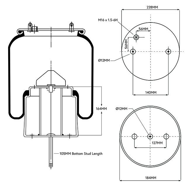 AIR SPRING ASSEMBLY (ASK231) SCANIA BUS