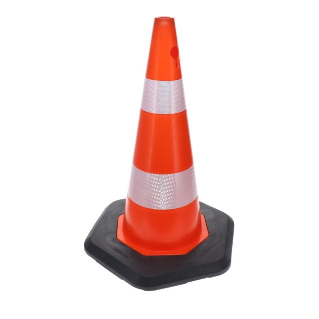700MM ECOLIGHT TRAFFIC CONE - DOUBLE BAND - HEAVY BASE photo 2