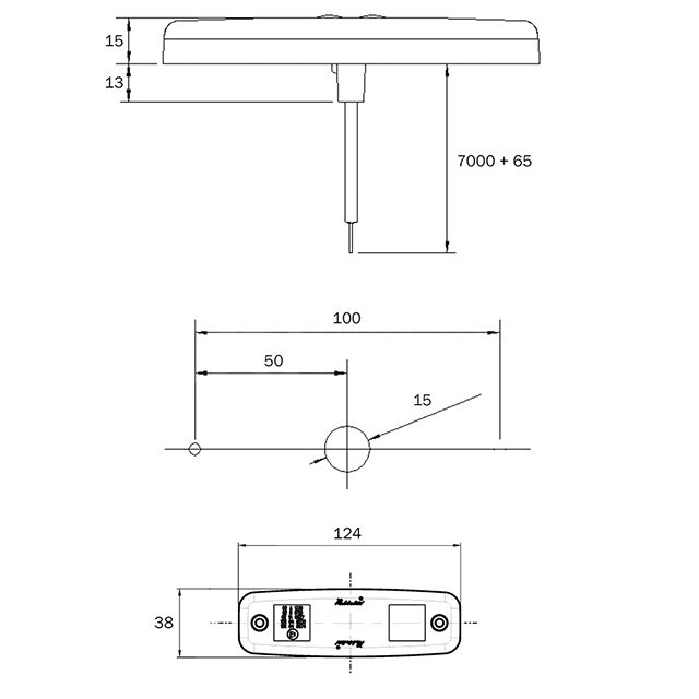 M891 LED Red Marker Lamp with 500mm Flylead photo 2