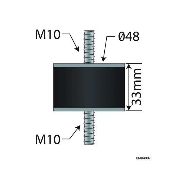 UNIVERSAL EXHAUST MOUNTING BUFFER M10