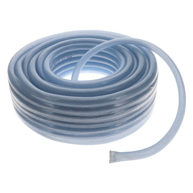 CLEAR BRAIDED PVC 13MM ID 18MM OD 30MTR 180PSI