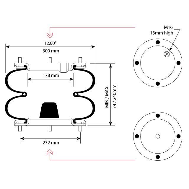 AIR SPRING TAKE APART DOUBLE CONVOLUTED