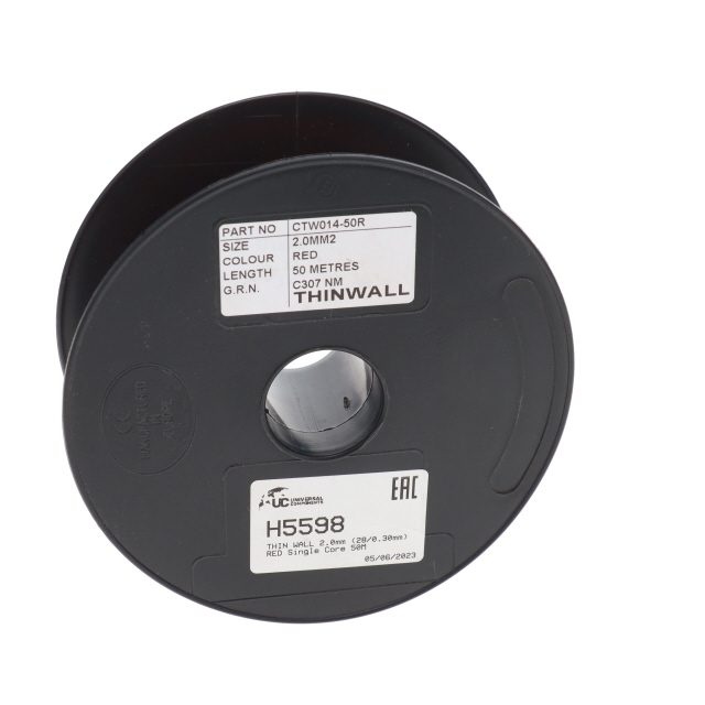 THIN WALL 2.0mm (28/0.30mm) RED Single Core 50M