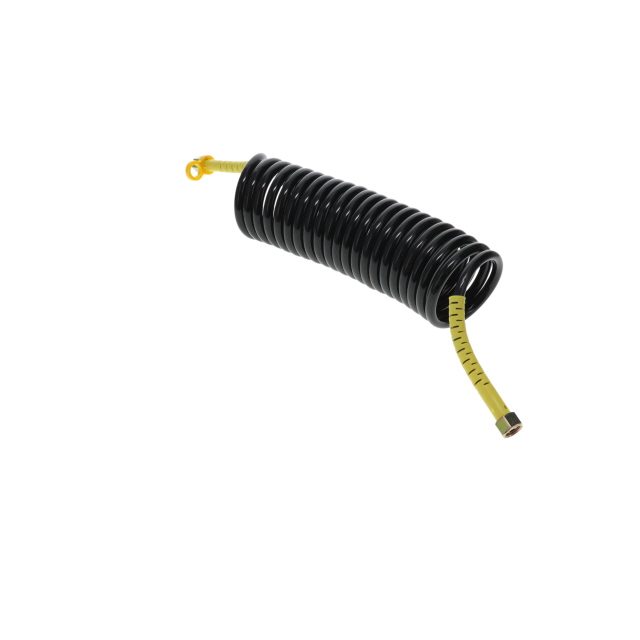 DIN Air Coil - 4.5m - Black with Yellow Tails - 2xM18F photo 2