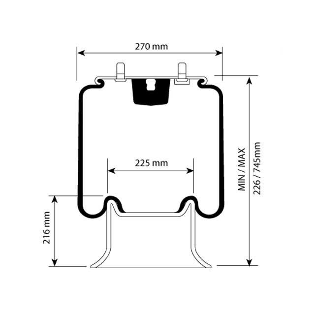 AIR SPRING ASSEMBLY (ASK002) STEEL PISTON MERITOR photo 2