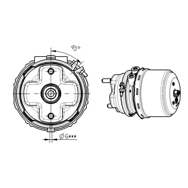 Disc Brake Chamber - T24/30 - Wabco Type - Volvo photo 2