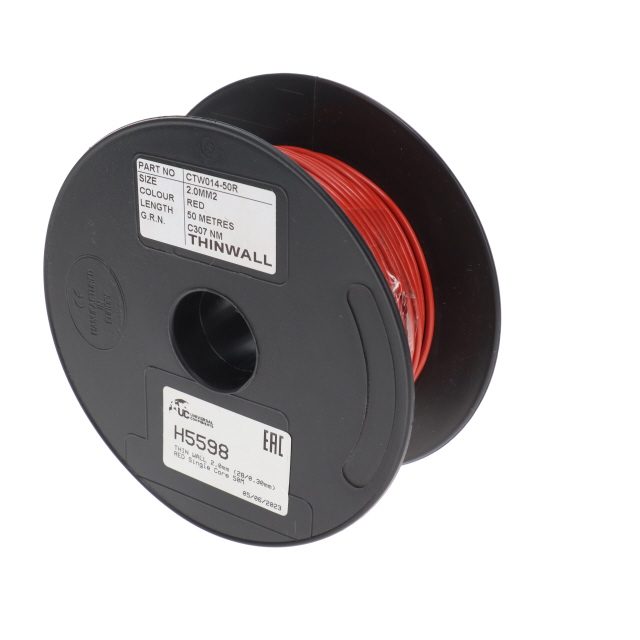 THIN WALL 2.0mm (28/0.30mm) RED Single Core 50M photo 2