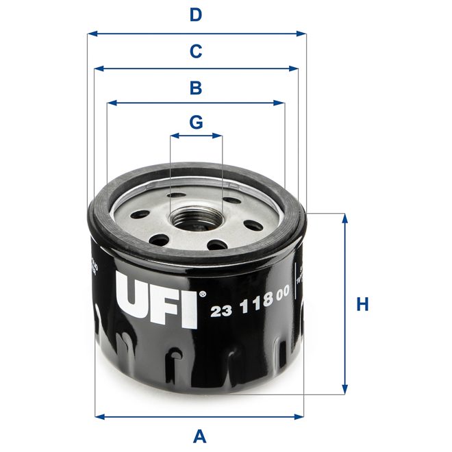 UFI OIL FILTER 23 118 00 photo 2