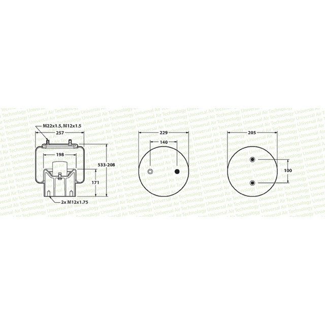 AIR SPRING ASSEMBLY (ASK005) PLASTIC PISTON HENDRICKSON
