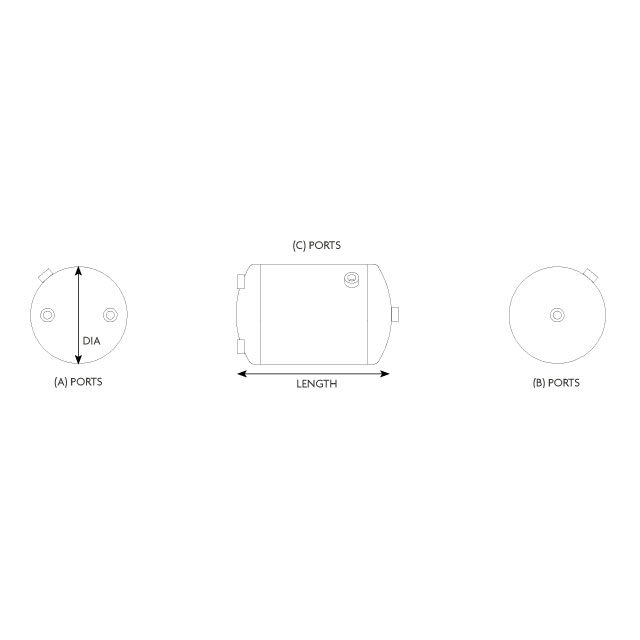 AIR TANK STEEL 15L TO SUIT VOLVO 246MM  DIA