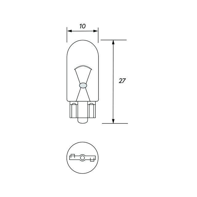 PKT10 24V 5W W2.1X9.5D 10MM