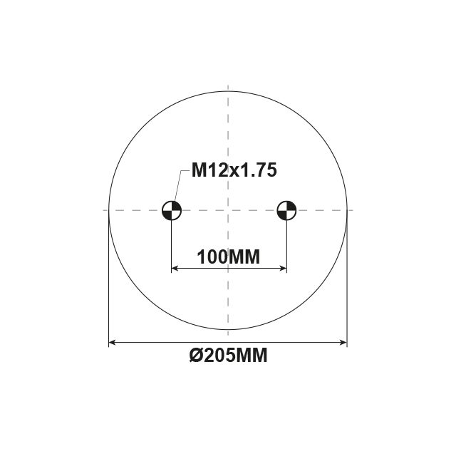 AIR SPRING ASSEMBLY (ASK006) DISCOS 10" TOP PLATE photo 3