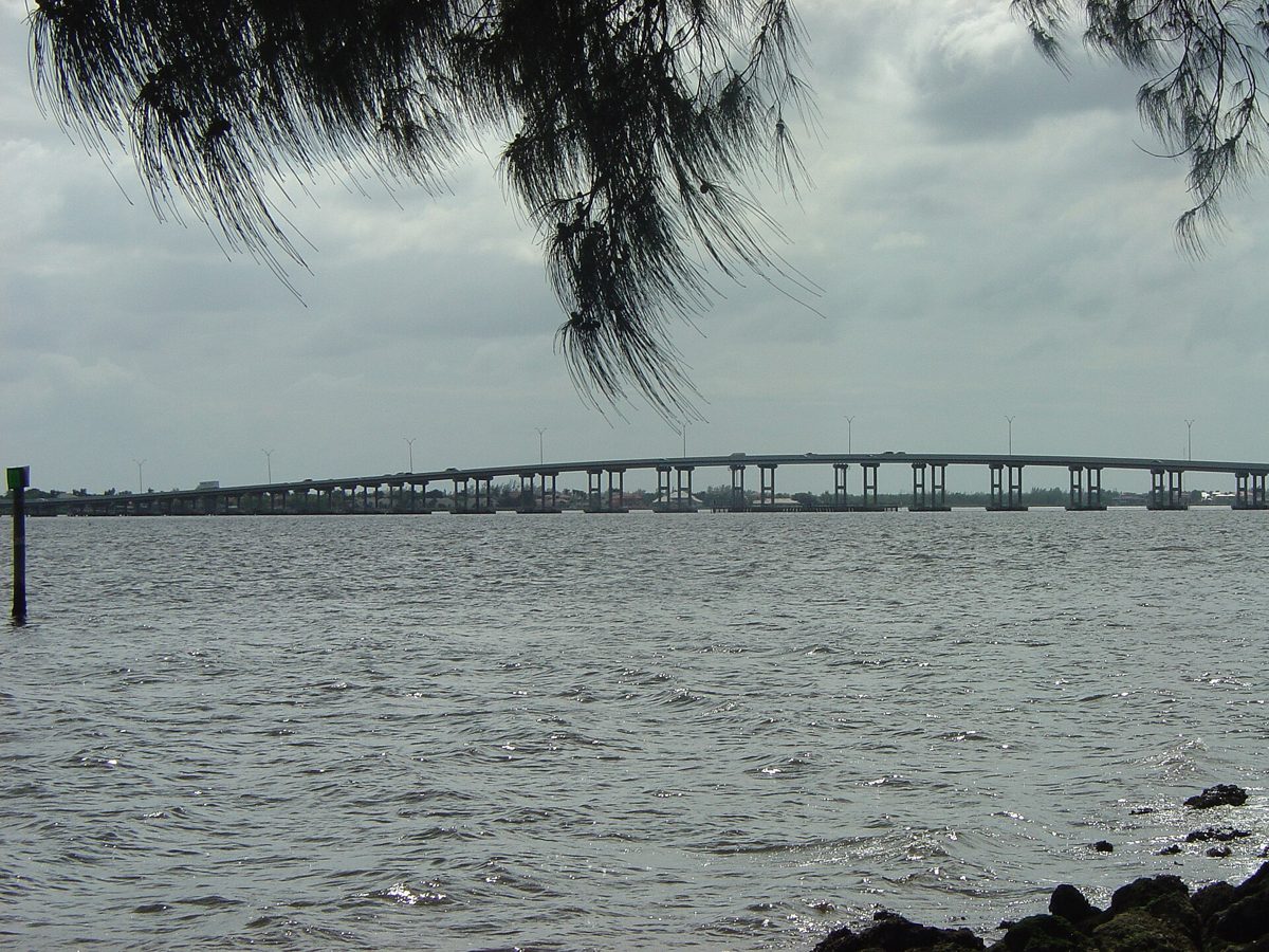 The Cape Coral Bridge over the Caloosahatchee River between Fort Myers and Cape Coral