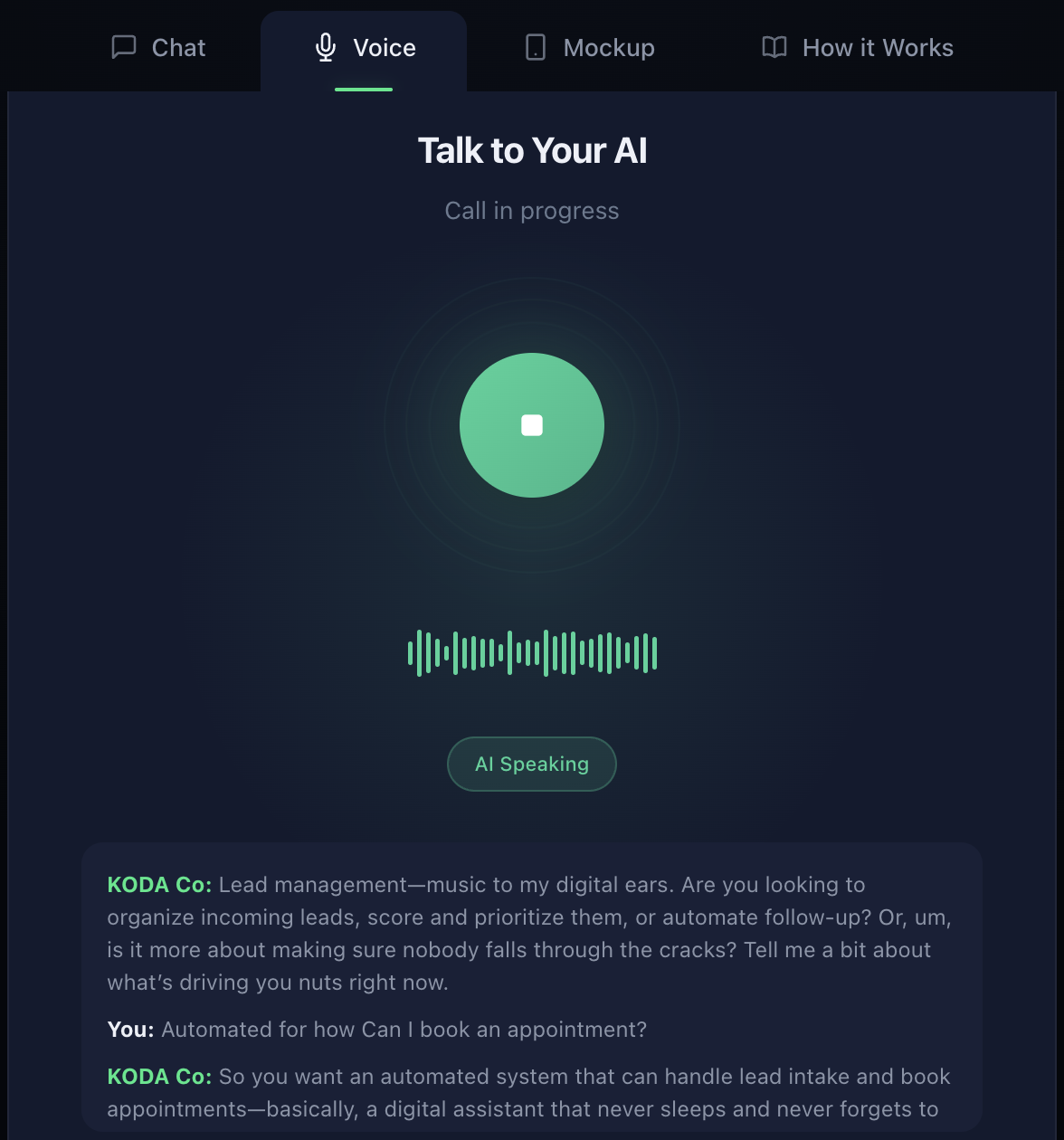 Voice AI call in progress