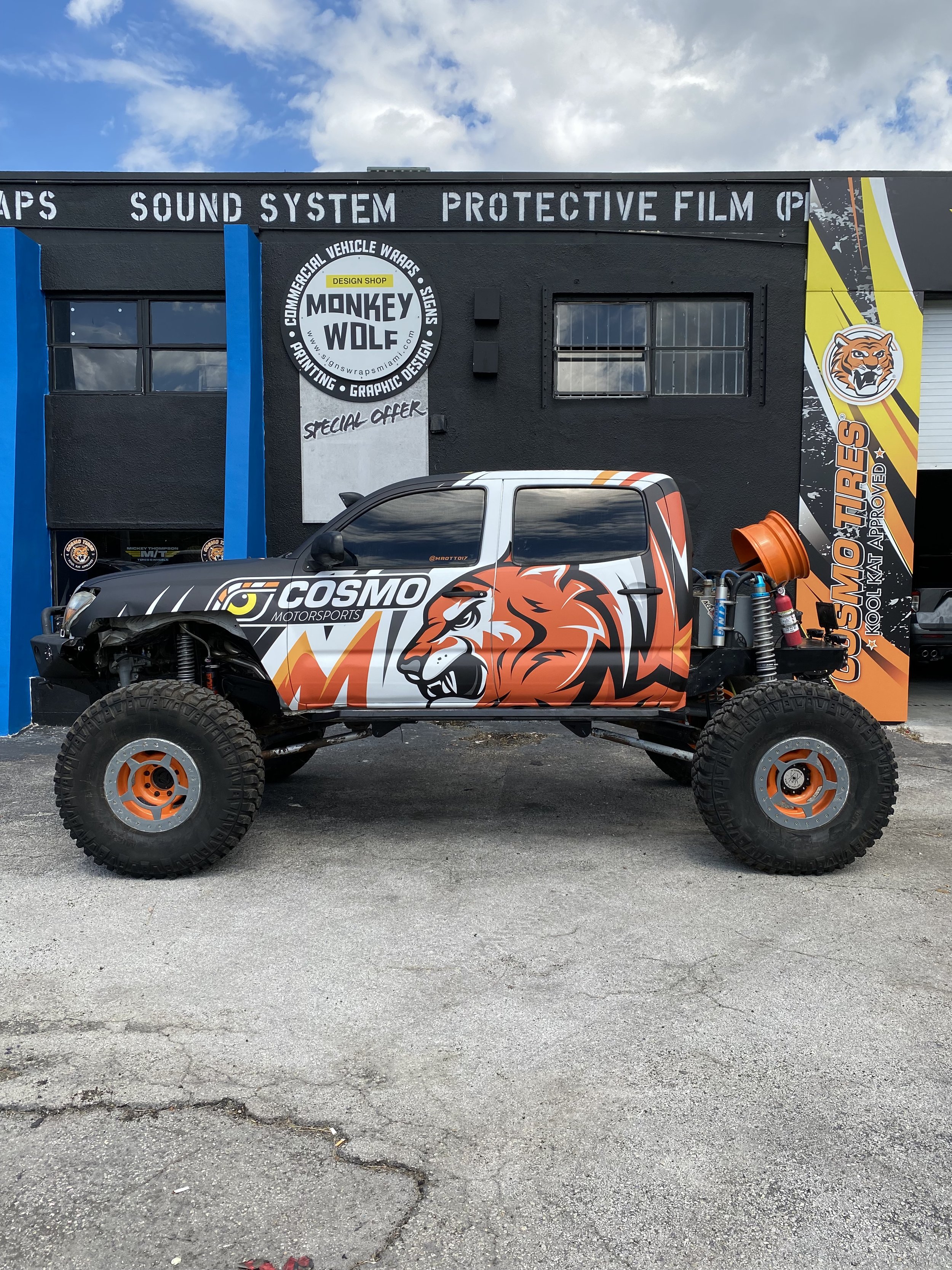 Truck after full vehicle wrap — MonkeyWolf South Florida