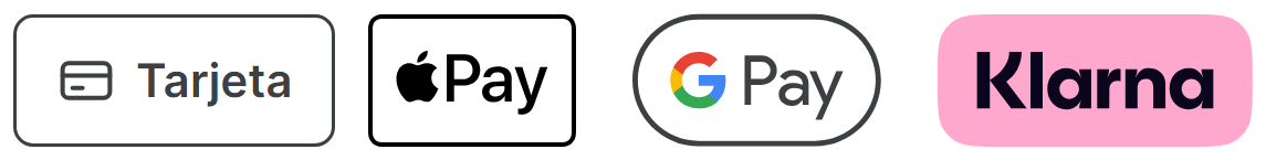 Formas de pago: tarjeta, Apple Pay, Google Pay y Klarna