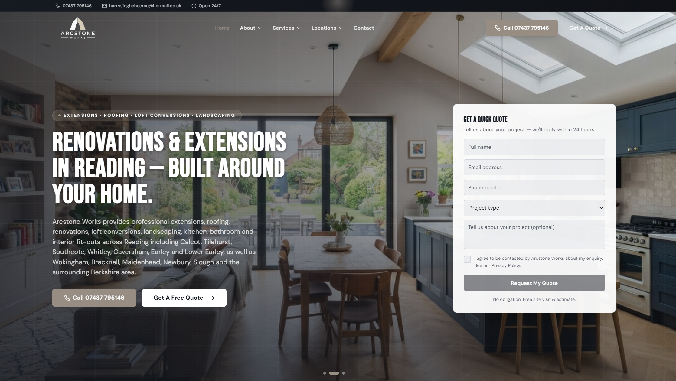 Berkshire contractor website mockup — Featured Showcase