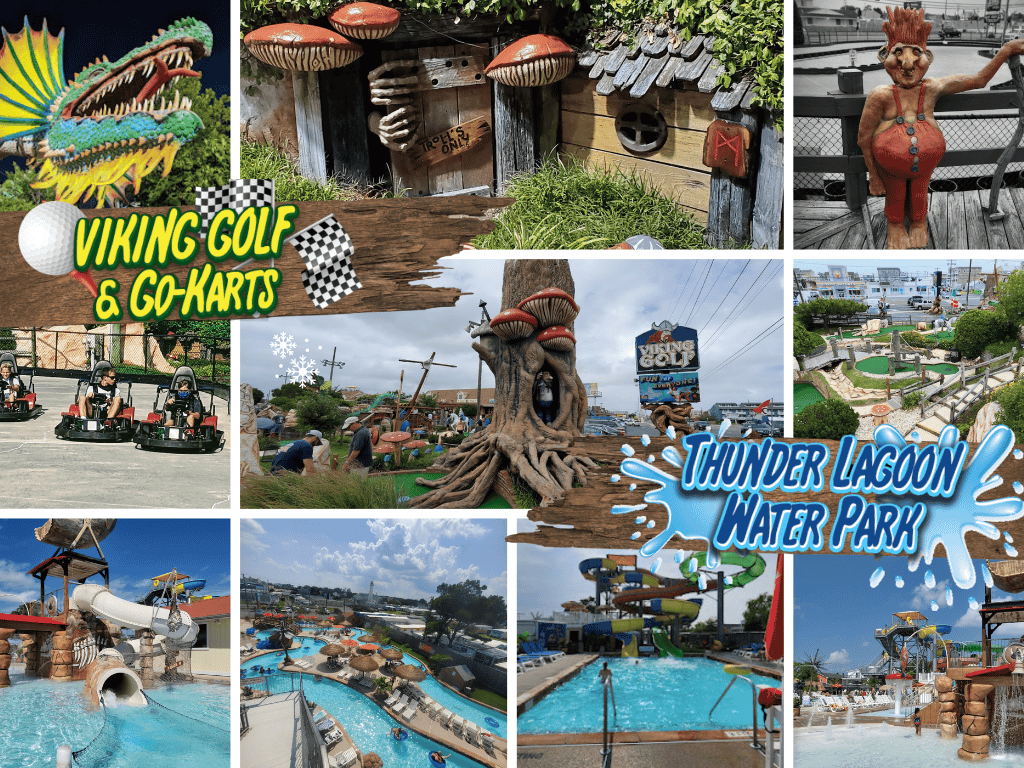 Families enjoying Fenwick Fun waterpark, mini golf and go-karts on the Delaware shore