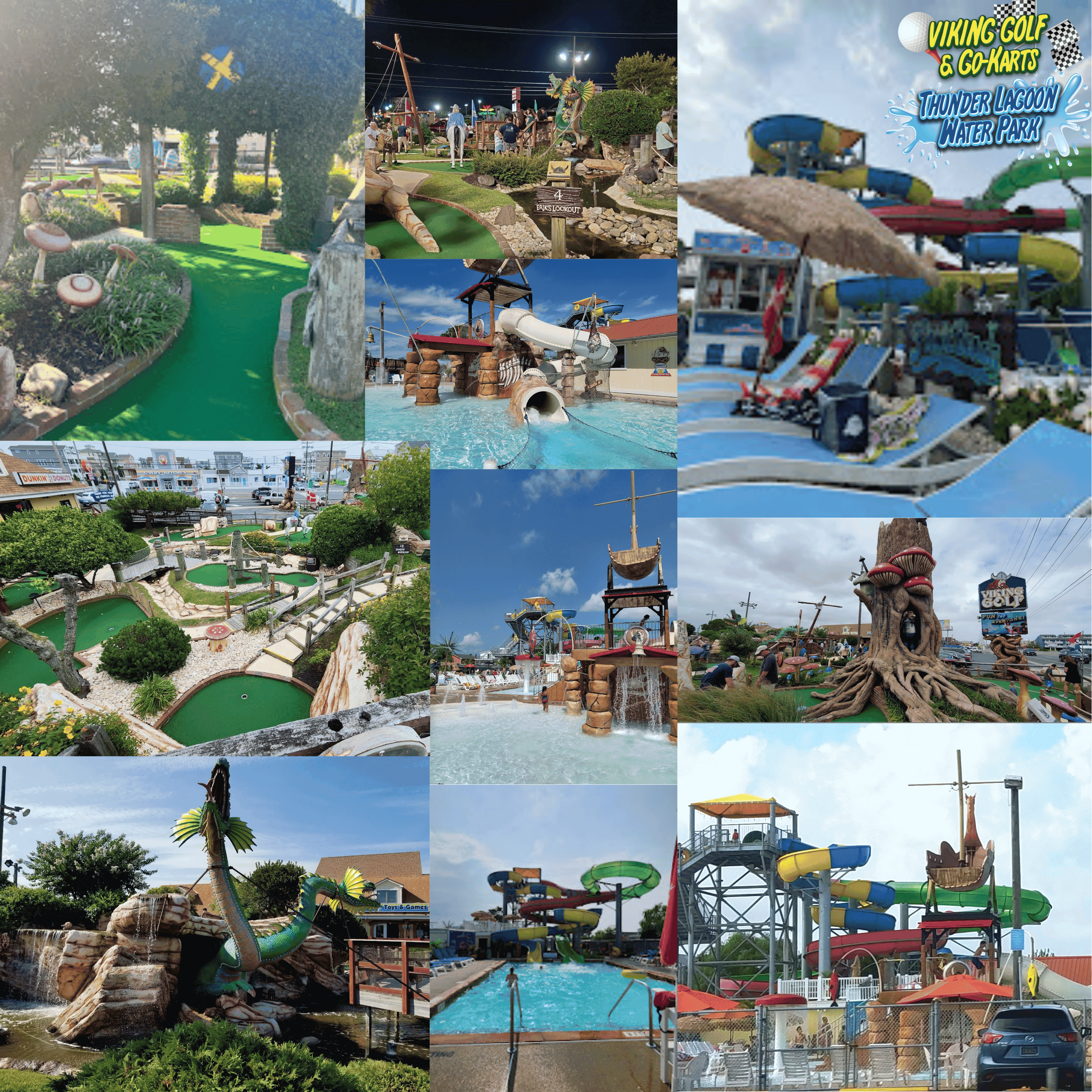 Families enjoying Thunder Lagoon Waterpark near Ocean City MD
