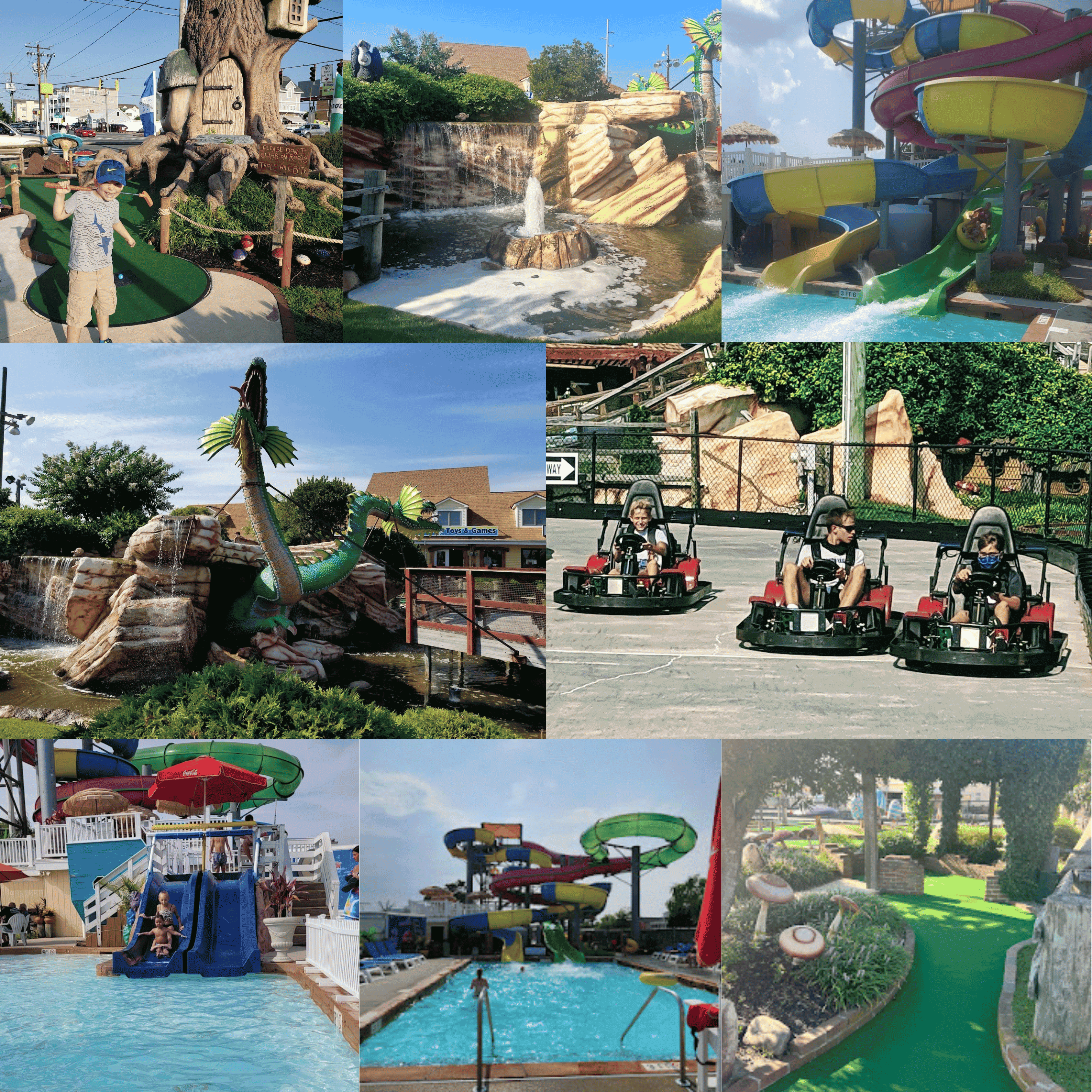 Water slides at Thunder Lagoon Fenwick Island Delaware