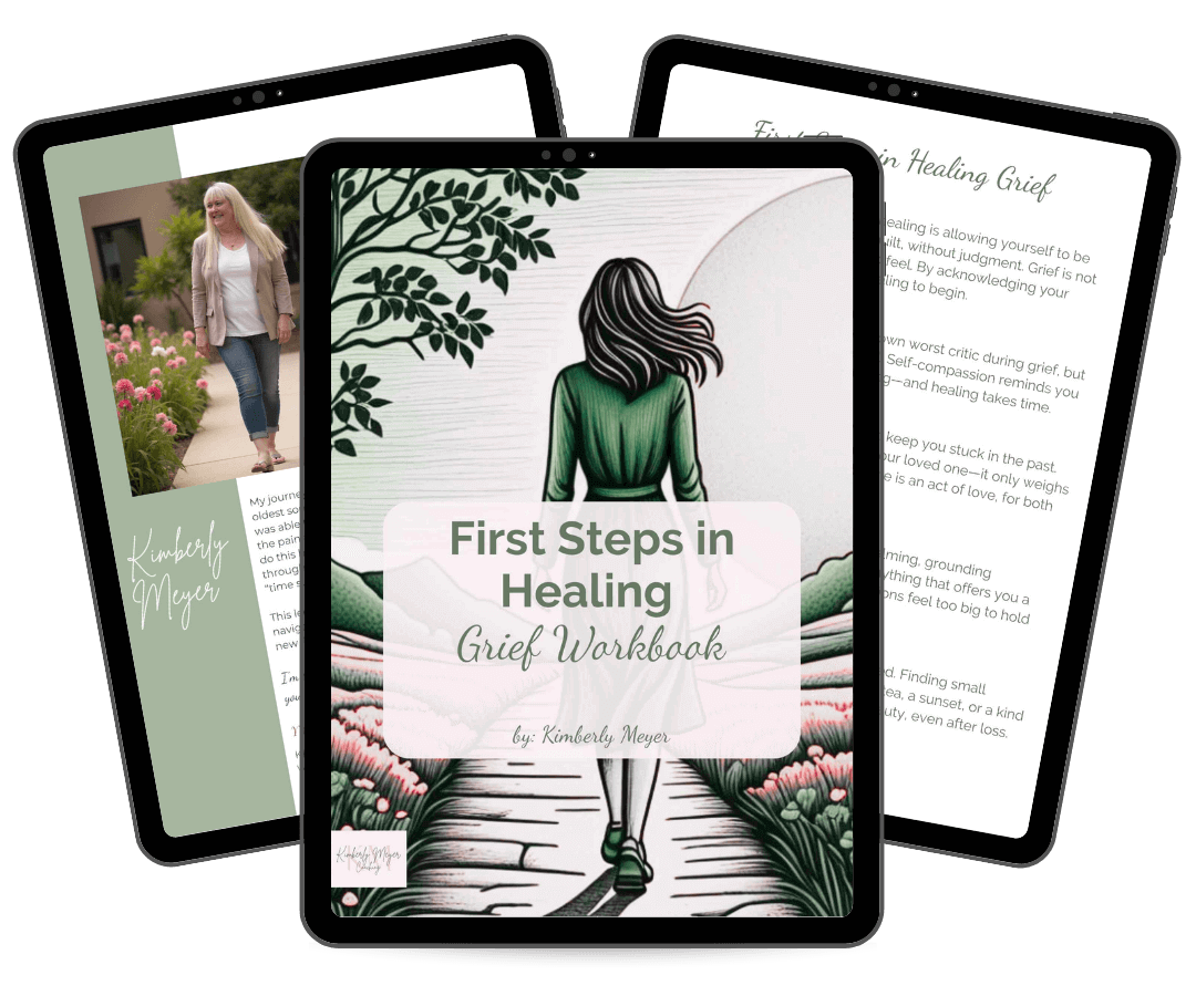 picture of three ipad screens with screenshots of pages from the workbook freebie