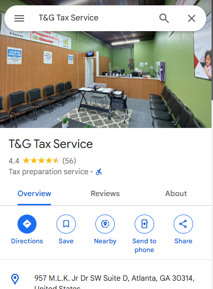 T&G Tax service location 