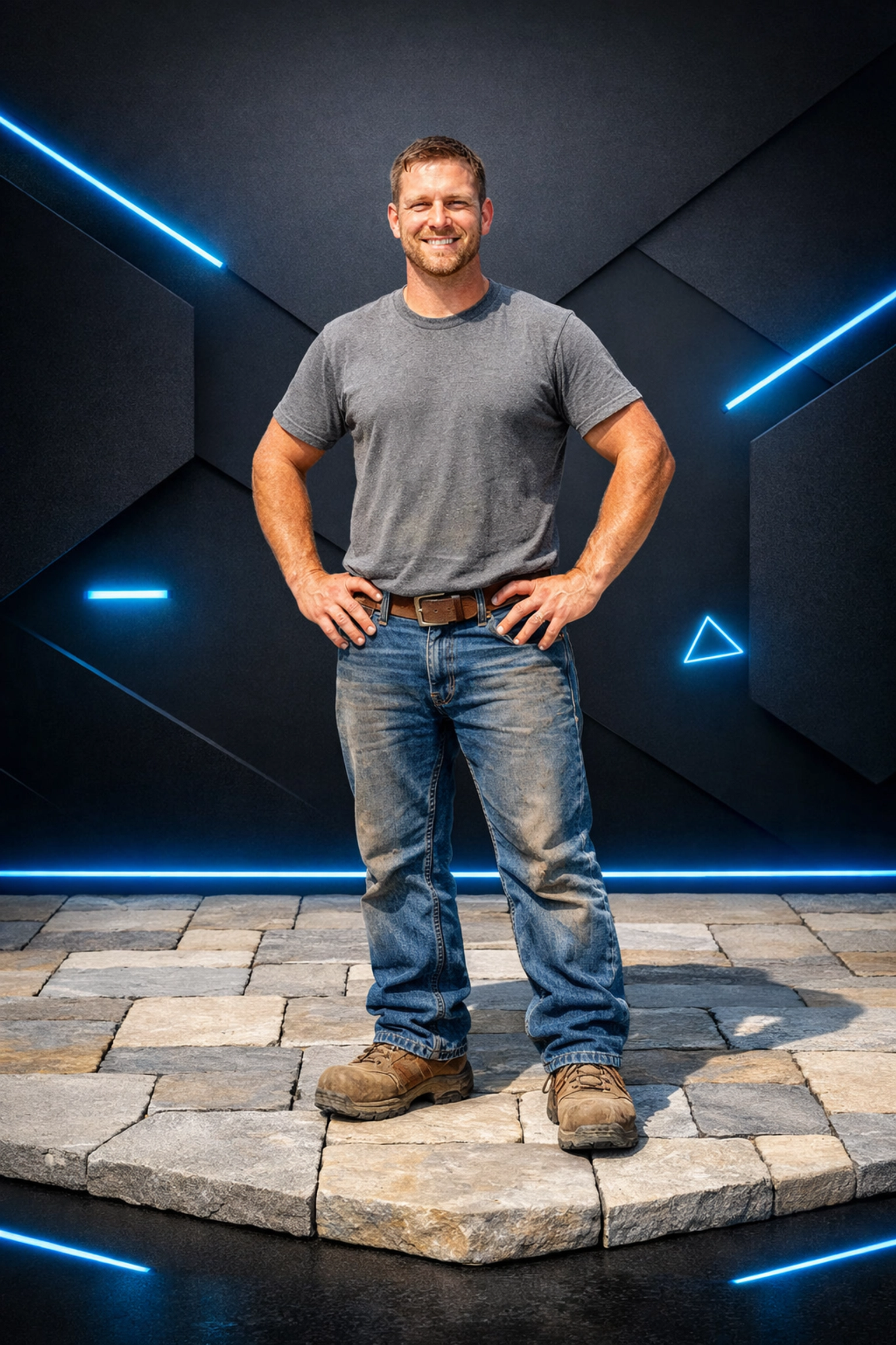 A professional landscaper on a stone patio, representing the solid business foundation needed to get landscaping leads. A professional landscaper on a stone patio, representing the solid business foundation needed to get landscaping leads.