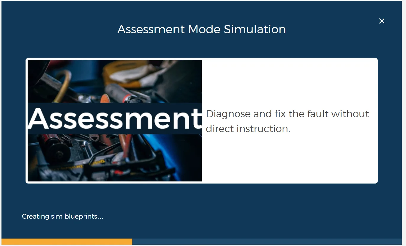 Assessment Mode in the 3D appliance repair simulator: diagnose and fix the fault without direct instruction