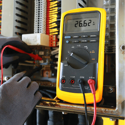 Electrical troubleshooting with a multimeter to ensure system accuracy