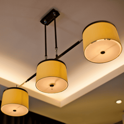 Elegant ceiling lamp installation for improved interior lighting