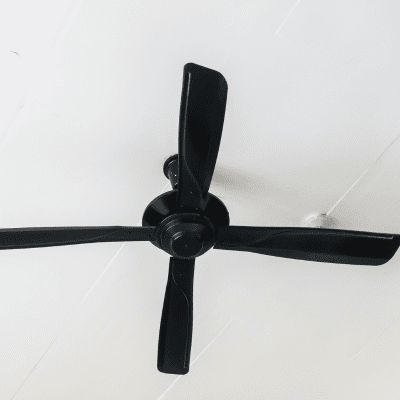 Black ceiling fan installation for enhanced airflow and energy efficiency