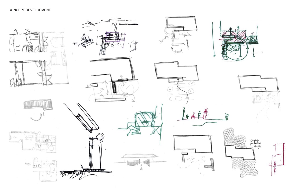 The designer creates sketches to get ideas flowing as part of the residential and commercial architecture process. The designer creates sketches to get ideas flowing as part of the residential and commercial architecture process.
