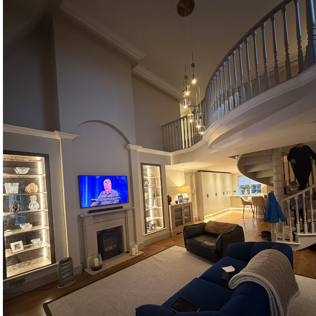 High-spec living room lighting by AD Electrical Group
