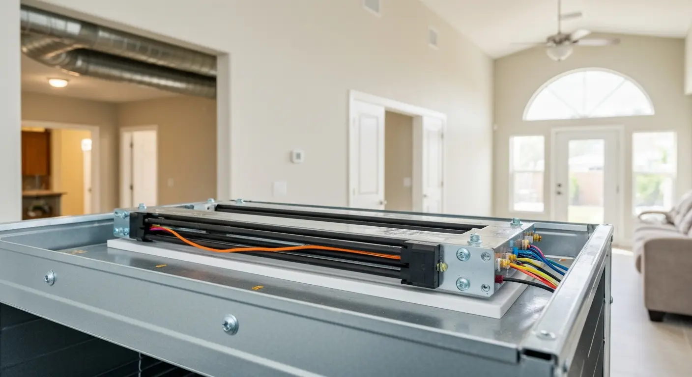 Electric heat strip installation