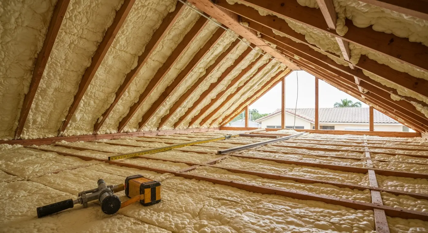 Attic spray foam insulation